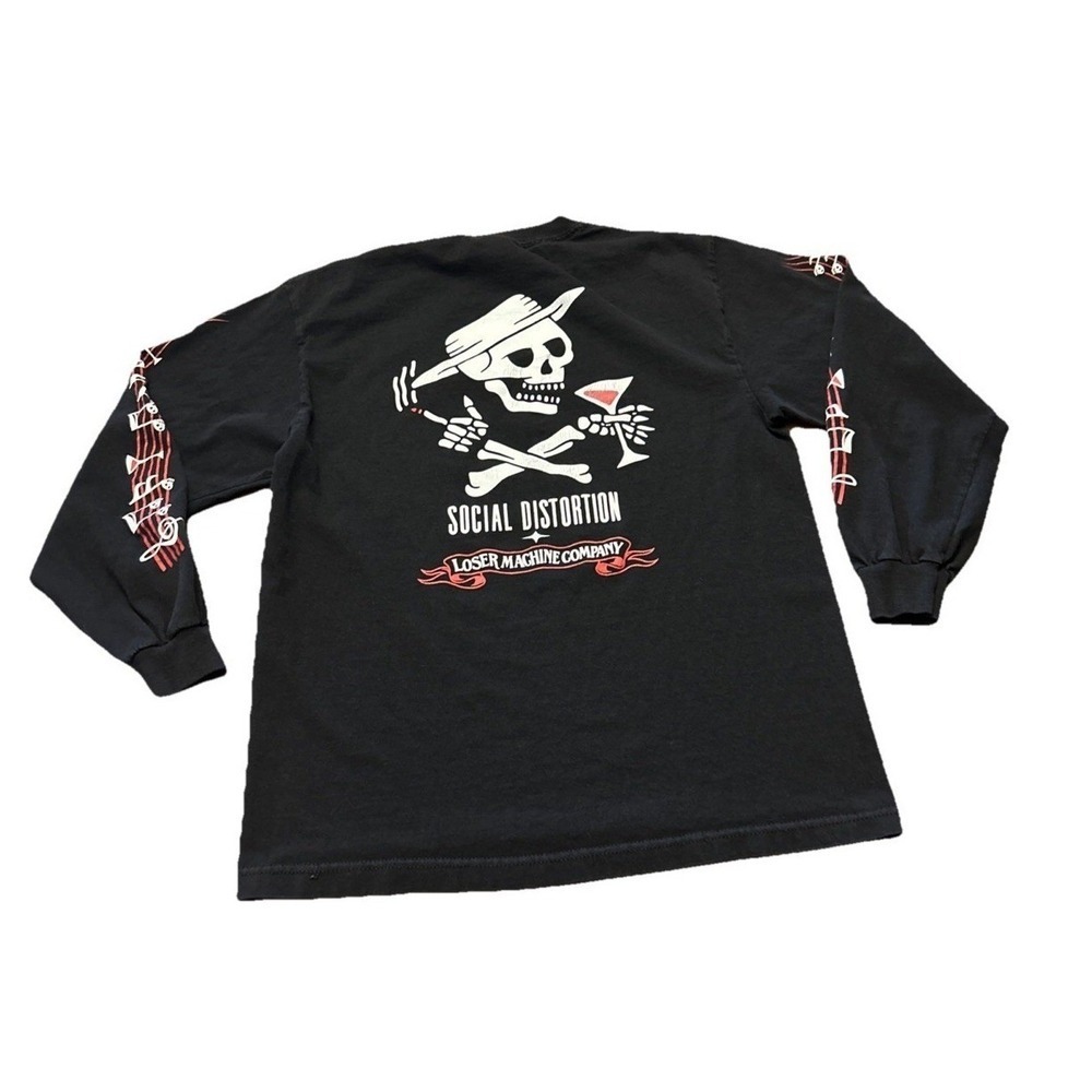 Social Distortion x Loser Machine Black Faded M Long Sleeve T-Shirt Official